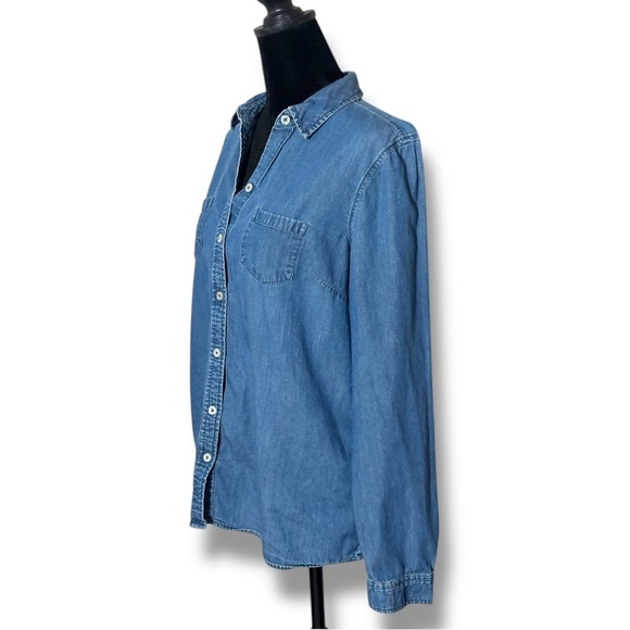 Outback Red Classic Medium Wash Denim Long Cuff Sleeves Button-Up Shirt - Picture 2 of 14